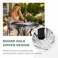 thumbnail image 4 of Round Outdoor Tablecloth with Umbrella Hole and Zipper, Black Palm Leaves Coastal Tablecloth with Elastic Waterproof, Summer Tropical Botanical Boho Patio Table Covers for 45" - 54" Pool Tables, 4 of 9