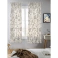 thumbnail image 5 of Gray Paisley Floral Curtains 63 Inch Length, Sheer Curtains for Bedroom Living Room Window Farmhouse Spring Summer Flowers Rod Pocket Voile Drapes Kitchen Curtains Small Half Window 42"x63" 2 Panels, 5 of 6