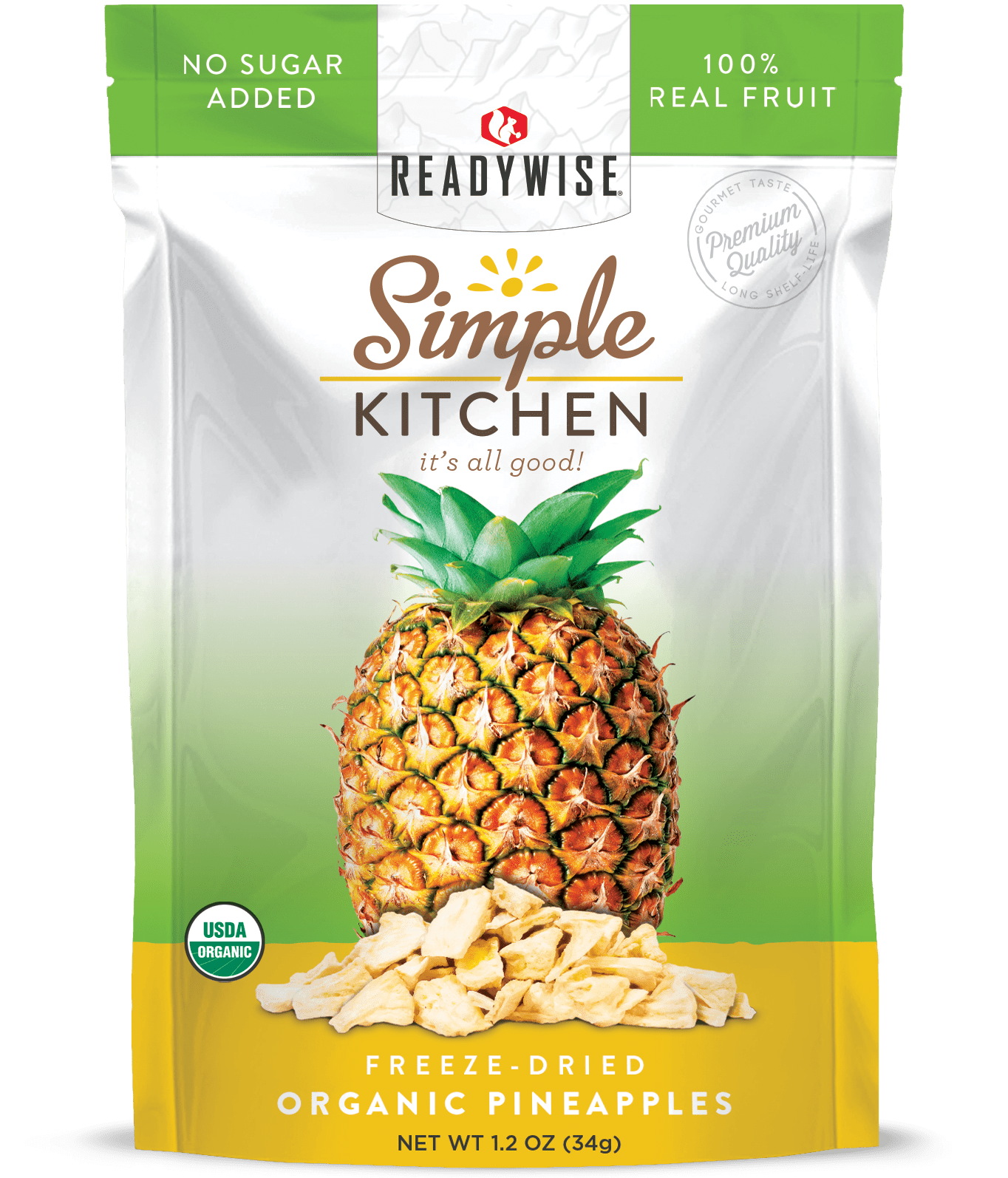 ReadyWise Simple Kitchen Organic Freeze-Dried Pineapples - 6 Pack