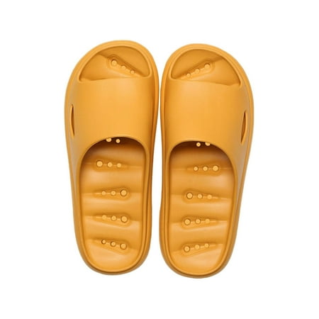

Tenmix Unisex Slide Sandals Beach Slides Comfort Flat Sandal Slip On Shower Slippers Indoor Outdoor Lightweight Quick Dry Yellow US 6-7 Women