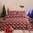 thumbnail image 4 of Green Essen Floral Quilt Sets Queen/Full Size Christmas Quilt Set Lightweight Microfiber Bedspreads Red Flower Coverlet, 1 Quilt & 2 Pillow Shams, 4 of 9