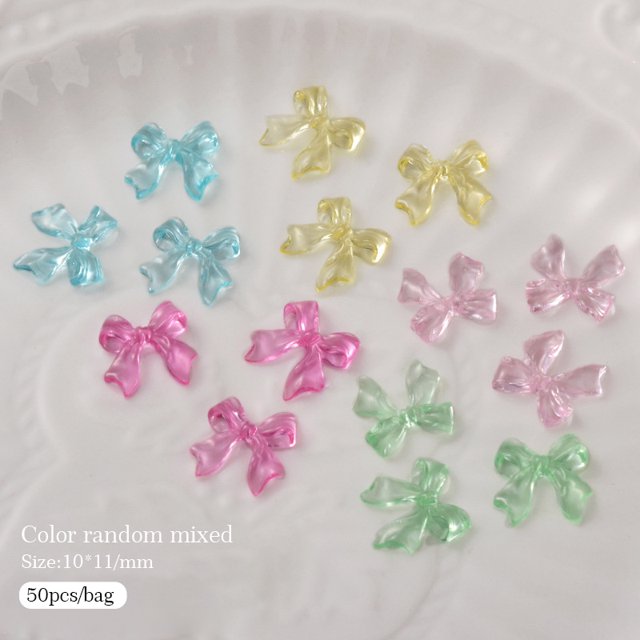 50 Unids Bolsa De Arcos De Cinta De Gelatina Para Uñas Arte De Decoración Color Transparente