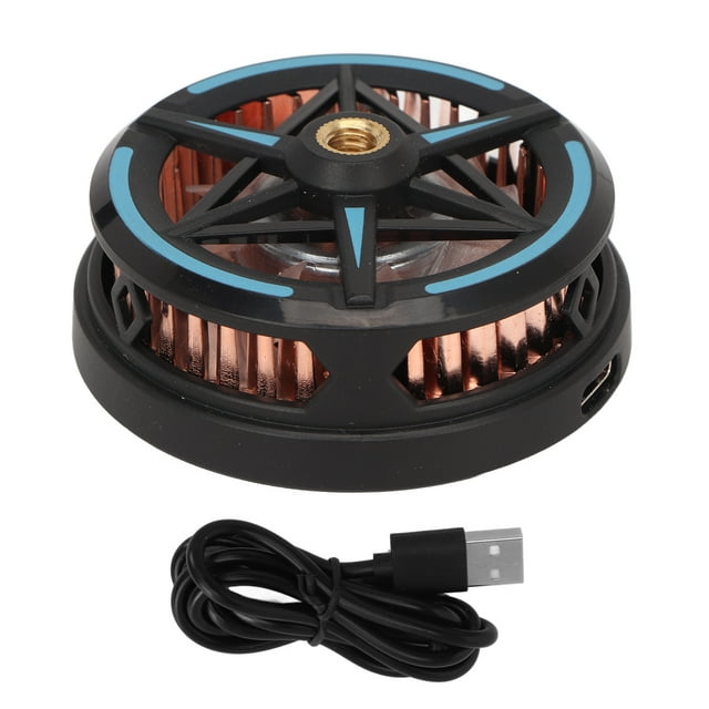 Radiador de teléfono móvil portátil negro con control de temperatura inteligente, ventilador de radiador de teléfono para juegos, transmisión en vivo, vlogs al aire libre