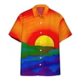 thumbnail image 2 of Camisa sencilla para hombre con estampado 3D de estilo Harajuku, camisetas holgadas de gran tamaño para uso diario, camisas casuales de manga corta, camisas con gráficos de atardecer y solapa, 2 of 4