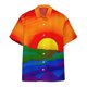 thumbnail image 2 of Camisa sencilla para hombre con estampado 3D de estilo Harajuku, camisetas holgadas de gran tamaño para uso diario, camisas casuales de manga corta, camisas con gráficos de atardecer y solapa, 2 of 5