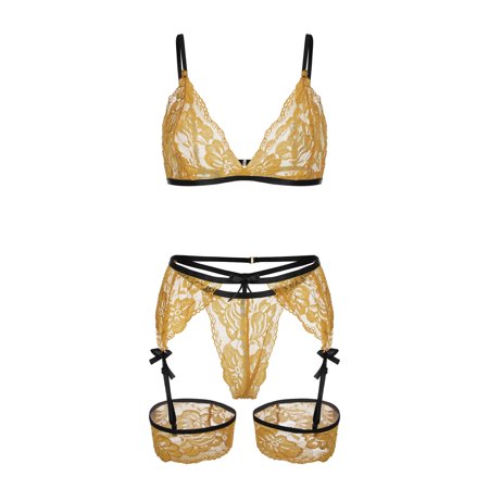 

HGWXX7 Plus Size Lingerie Fashion Women Bra Lace Lingerie Underwear Sleepwear Pajamas Garter