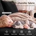 thumbnail image 5 of Daeorio 52" Upholstered Loveseat Sofa,L-Shaped Cloud Couch Comfy Chenille 2 Pillows for Small Spaces,Living Room,Bedroom and Apartment(Black), 5 of 11