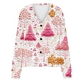 thumbnail image 5 of LOVZFMLL Cardigan pour Femmes Imprimé de Noël Cardigan Décontracté Veste à Boutons, 5 of 5