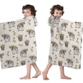 thumbnail image 4 of White Buffalo Pattern Hooded Bath Towel，60"x35" for Ages 3 To 12 Kids, Quick Dry Lightweight Soft Microfiber Hood Beach Towel Cover Up for Kids, 4 of 7