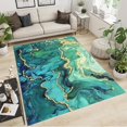 thumbnail image 2 of Abstract Colorful Fluid Texture Area Rug, Gradient Blue-Green Marble Washable Rectangle Rug, Soft Non-Slip Carpet For Living Room Bedroom Office Entryway 3 x 5ft, 2 of 6