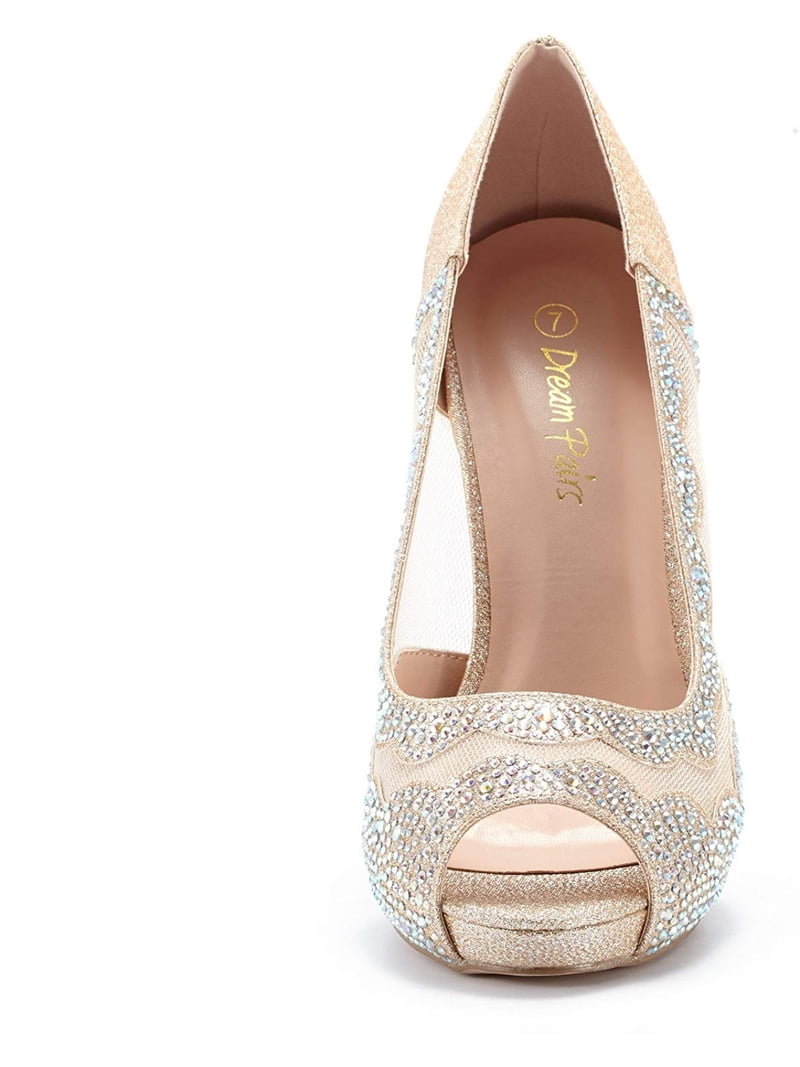 DREAM PAIRS Women's Peep Toe Wedding Party Glitter High Heels Dress Pump Shoes DIVINE-01 GOLD Size 7 - Walmart.com DREAM PAIRS Women's Peep Toe Wedding Party Glitter High Heels Dress Pump Shoes DIVINE-01 GOLD Size 7 - Walmart.com