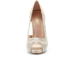 thumbnail image 2 of DREAM PAIRS Women's Peep Toe Wedding Party Glitter High Heels Dress Pump Shoes DIVINE-01 GOLD Size 6.5, 2 of 3