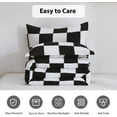 thumbnail image 6 of LUCKYBULL Full Comforter Set 3 Pieces Fluffy Bedding Set Black Plaid Down Alternative Comforter, Checkered Soft Textured Comforter with 2 Pillowcases All Seasons, Black and White, 6 of 6