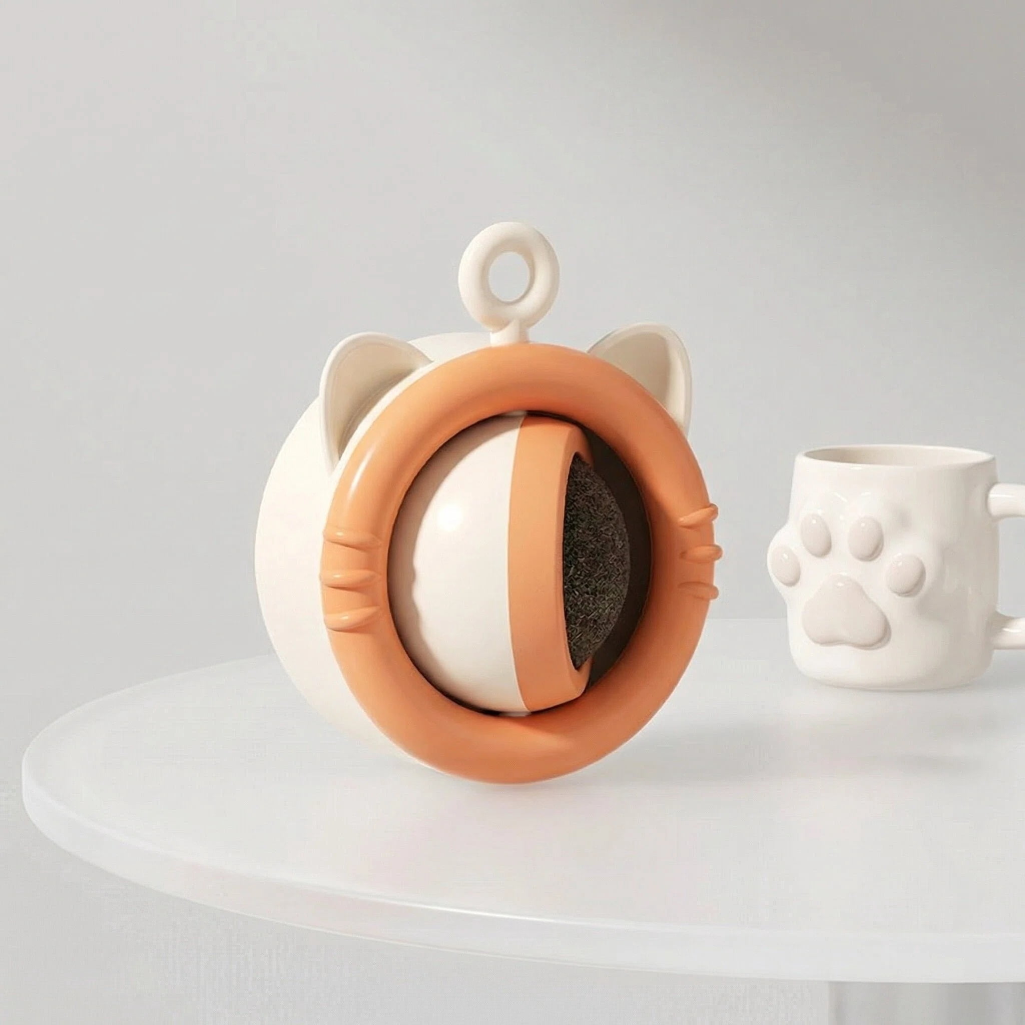 Wall-mounted Rotating Catnip Ball - Cat Treat, Lickable Candy, Self-Entertaining Chew & Interactive Cat Toy