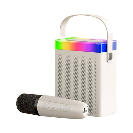 Bluetooth Speaker Home Karaoke Artifact Dazzling LED Light Set Portable Outdoor Microphone And Audio Machine Portable Bluetooth Speakers