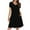 Black, variant on VBTAPA Casual Dresses for Women Petal Short Sleeve V Neck T-Shirt Mini Dress Flowy A-Line Summer Dresses with Pockets Pink L