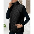 thumbnail image 5 of ShiShine Women's Quilted Vest, Stand Collar Lightweight Zip Padded Gilet Solid Color Vest 2025 Fall, 5 of 8