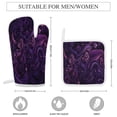 thumbnail image 2 of Simple Purple Ripple Oven Mitt And Pot Holder Set Oven Glove for Kitchen Baking Cooking Grilling, 2 of 6