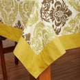 thumbnail image 3 of In-Sattva Home 100% Cotton Contrast Brocade Print Washable Rectangular Table Cover Cloth; Rectangular 60 X 90; Seats Table for 6; Olive, 3 of 3