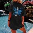 thumbnail image 2 of Camiseta de manga corta suelta con cuello redondo y estampado informal a la moda para mujer Pompotops  hfajkhk125348, 2 of 7