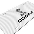 thumbnail image 3 of Ford Mustang Cobra White Carbon Fiber Texture Graphic UV Metal License Plate, 3 of 5