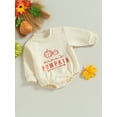 thumbnail image 3 of Wassery 2PCS Baby Boys Girls Sweatshirt Rompers Infant Halloween Clothes Letter Pumpkin Print Long Sleeve Jumpsuit 6M 12M 18M 24M Newborn Cute Fall Outfits, 3 of 9