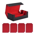 thumbnail image 3 of Bunblic Card Deck Box Can Holds 1200+ Cards Display Premium Sturdy Game Card Storage Black Red with Red, 3 of 8