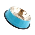 thumbnail image 3 of Methold Tazón de acero inoxidable para comida de perro, cachorro, gato, de agua, herramienta alimentadora de alimentación Suministros para perros azul 26CM, 3 of 6