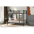 thumbnail image 7 of Home Furnishings Hayward Contemporary Metal Twin Over Twin Size Bunk Bed Frame with Ladder and Guardrails Fully Slatted Mattress Ready Foundation, 7 of 7