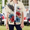 thumbnail image 2 of Staki 4th of July Shirt for Kids Girls Classic Woven Button-Down Short-Sleeve Hawaiian Shirt with Pocket for Kids 4T 5T 218T(Blue,7-8 Years), 2 of 4