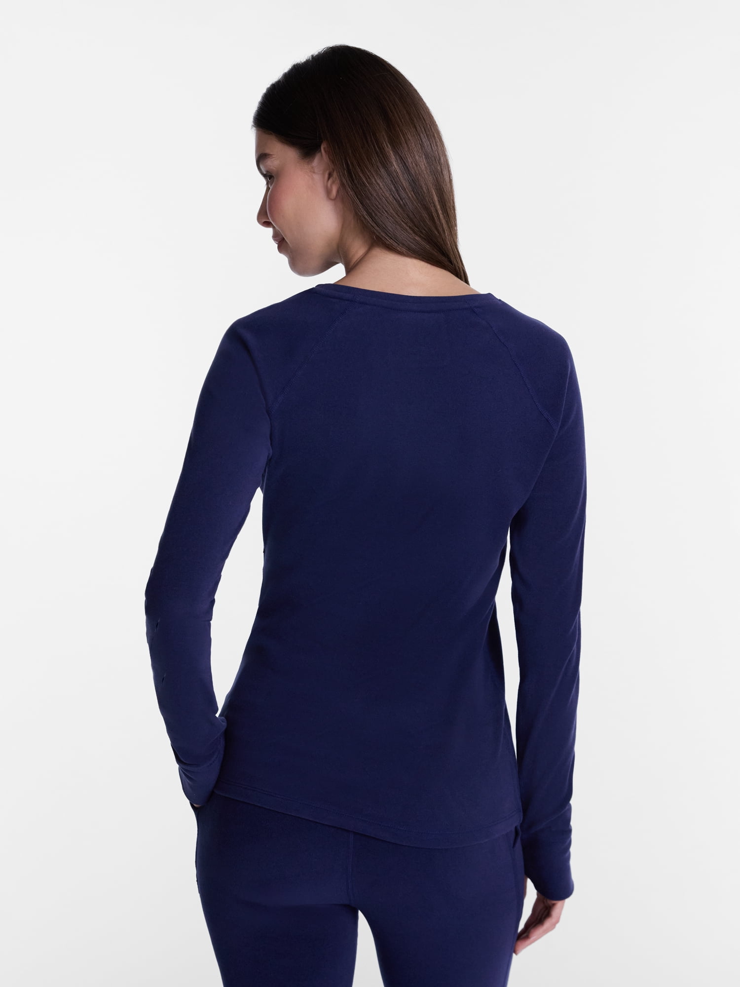 ClimateRight by Cuddl Duds Women’s Warmest Therma Suede Long Sleeve V Neck Thermal Base Layer Top, Sizes XS to 4X