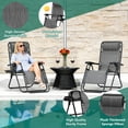 thumbnail image 3 of HaiCube Zero Gravity Chair Set of 2, Adjustable Reclining Outdoor Lounge Chairs with Cup Holder Tray & Headrest, Portable Folding Patio Chairs for Camping, Pool, Backyard, Gray, 3 of 9
