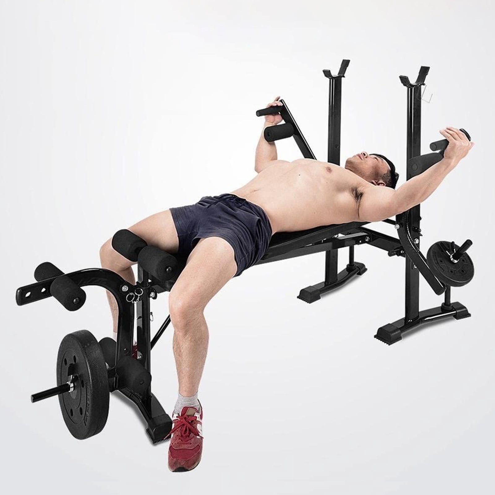Adjustable Weights Bench, 4 in 1 Gym Sets with Barbell Rack and Leg Developer, 800LBS Bench Press Set, Full Body Workout Machine for Home Gym, Build a Perfect Body