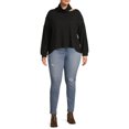 thumbnail image 2 of Terra & Sky Women's Plus Size Cut Out Turtleneck Top, 2 of 5