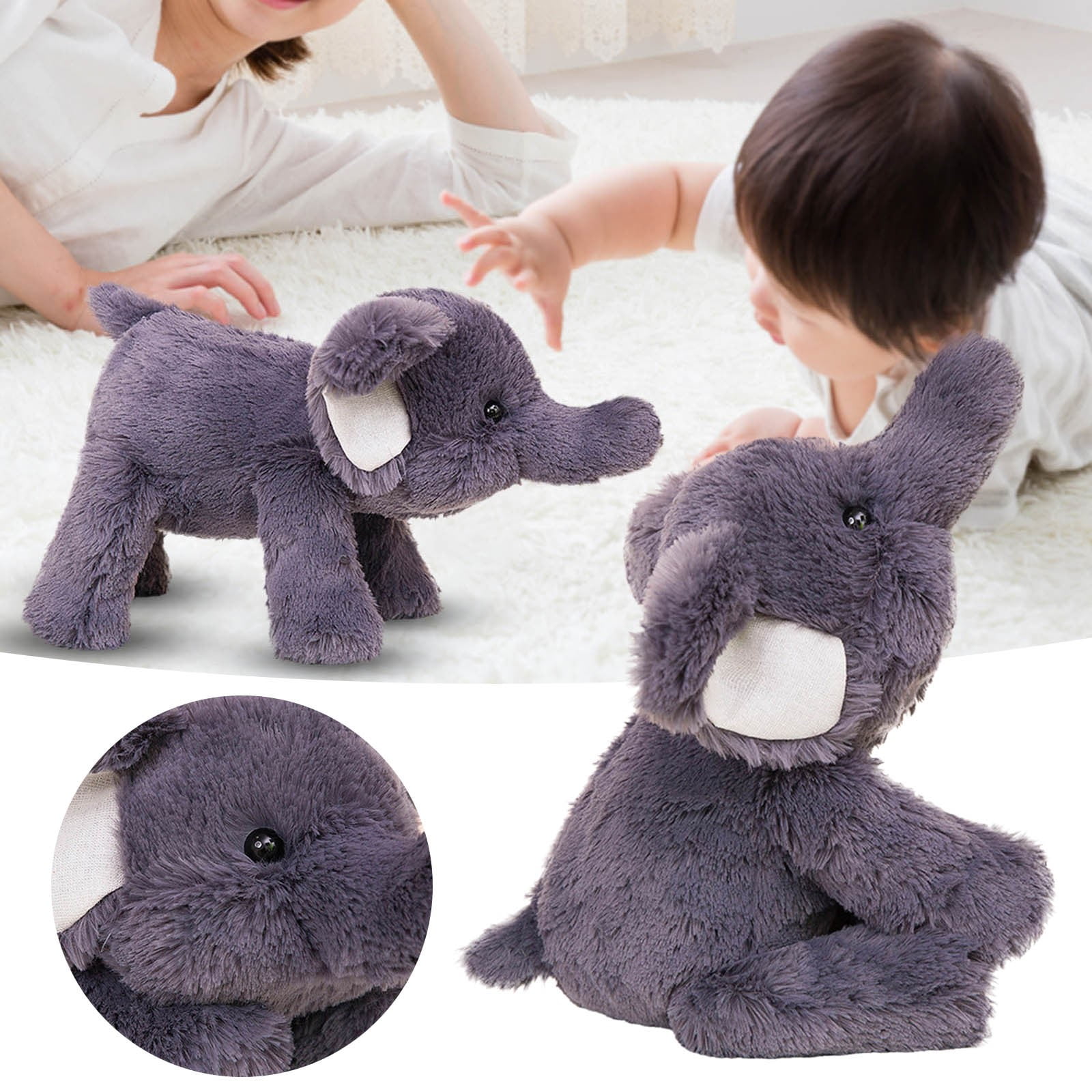 RUIG 15/20/23.6 Inchs Elephant Weighted Stuffed Animals,Sensory Comfort Plush Throw Pillow Toy, Kawaii Plushies Hugging Toy Gifts for Kids & Adults, Birthday Easter Gift