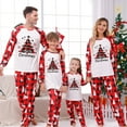 thumbnail image 5 of Aboser Merry Christmas Matching Pajamas for Family Pijamas De Navidad Para Familia Funny Xmas Tree Printing Tops and Plaid Pants Vacation Outfits Long Sleeve Soft Loungewear, 5 of 8