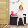 thumbnail image 2 of Infans Kids Toy Box Wooden Flip-top Storage Chest Bench W/ Cushion Safety Hinge, 2 of 7