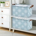 thumbnail image 2 of Yayeee Foldable Storage Basket for Shelves with Handles Waterproof Cloth Bins, Gray Snowflake, 2 of 7