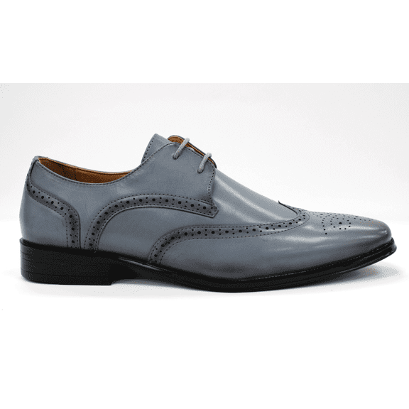 Men's Antonio Cerrelli Grey Faux Perforated Laced Dress Shoes 7055