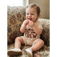 thumbnail image 4 of BemeyourBBs Newborn Boy Boy Girl Summer Clothes Infant Hospital Going Home Outfit New To The Crew Letters Embroidery Crew Neck Short Sleeve Romper and Elastic Waist Pockets Shorts Set, 4 of 9