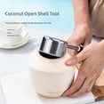 thumbnail image 1 of Stainless Steel Coconut Opener Tool Set - Efficient Coconut Water & Meat Extractor Kit with Small Opener, Wooden Handle Hammer, Coconut Meat Scraper, and Mini Opener - Durable, Corrosion-Resistant, 1 of 5