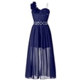 thumbnail image 2 of MSemis Kids Girls One Shoulder Flowers Pageant Romper Dress, 2 of 7