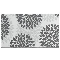 Gray Floral Pattern Door Rugs,Washable Non Slip Door Mats Indoor,Decorative Door Mats,Entry Mat Indoor for Entrance,Bedroom,Kitchen,Bathroom,17"x30"