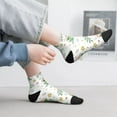 thumbnail image 2 of Rateoe Frog and Mushrooms Pattern Quarter Crew Socks,Toe Seamed Ankle Socks,Cotton Cushioned Breathable Athletic Crew Sports Socks, 2 of 7