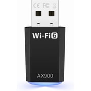 WiFi Adapter for Desktop PC, AX900 USB WiFi 6 Adapter with 5GHz/2.4GHz Dual Band, WiFi Dongle Wireless WiFi Adapter for Supports Windows 10/11, WiFi 6 USB Adapter for PC/Desktop/Laptop
