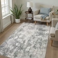 thumbnail image 6 of UERMEI 3x5 Washable Area Rugs for Living Room, Modern Abstract Printed Rug, Vacuum-Friendly, Non Slip Indoor Rug for Bedroom Entryway Home Decor Carpet, Green/Gray, 6 of 7