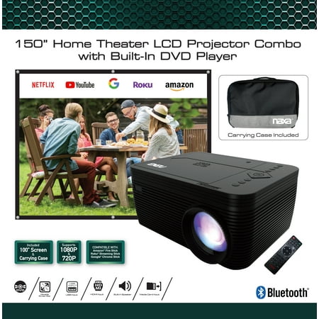 Naxa - NVP-2501C 1280 x 720 LCD Projector - Black