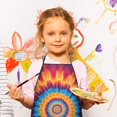 thumbnail image 2 of Colorful Tie Dye Concentric Circles Kids Aprons for Girls and Boys,Adjustable Neck Strap Toddler Aprons for Kids Cooking Baking, 2 of 6