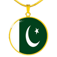 thumbnail image 4 of Pakistan Flag Necklace Circle Pendant Stainless Steel or 18k Gold 18-22", 4 of 7