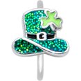 thumbnail image 2 of Body Candy Womens 20G 316L Steel Nose Ring Top Hat Shamrock Mens Nose Hoop Ring Circular Nose Ring 5/16”, 2 of 8